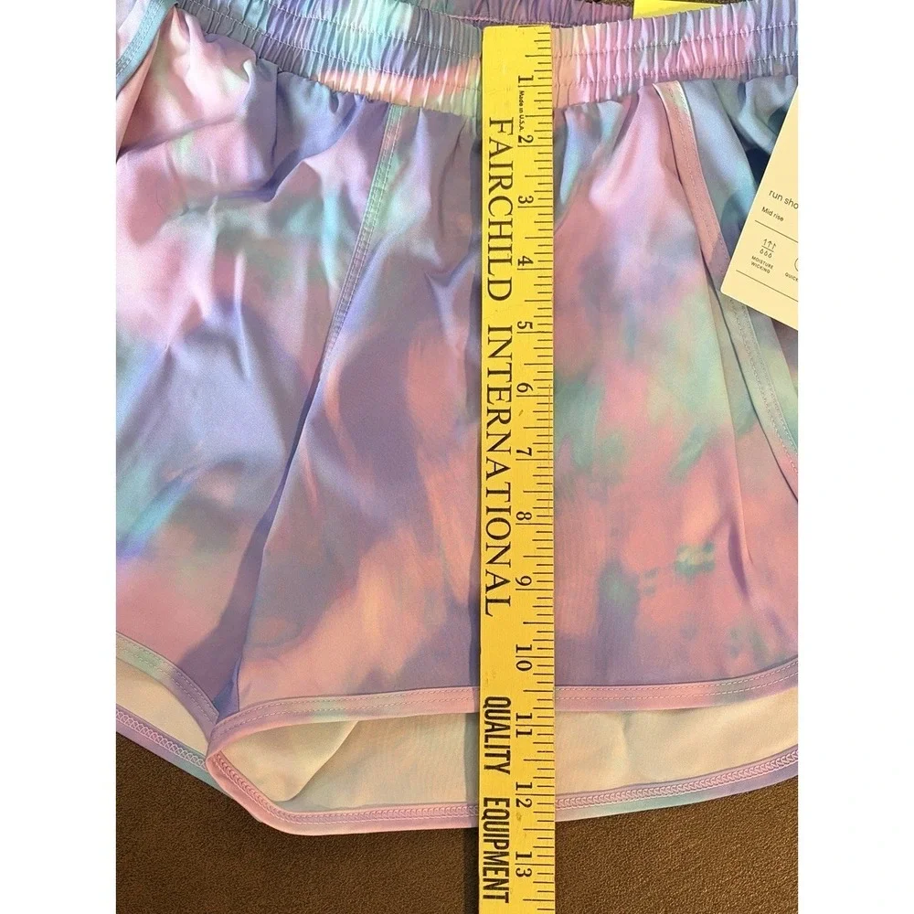 All In Motion Girls Run Shorts Mid-Rise - Tie Dye Purple - XL (14)